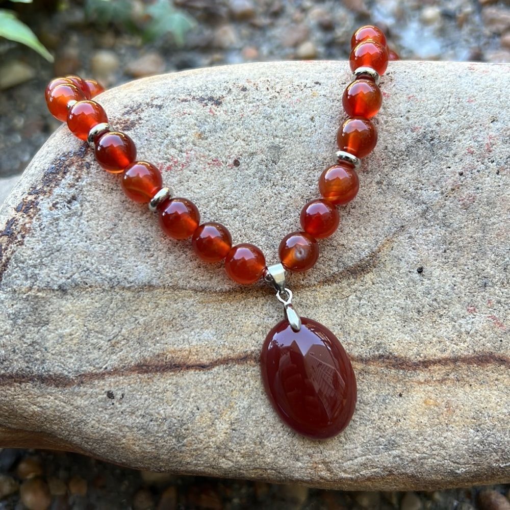 Elegant Red Beaded Necklace